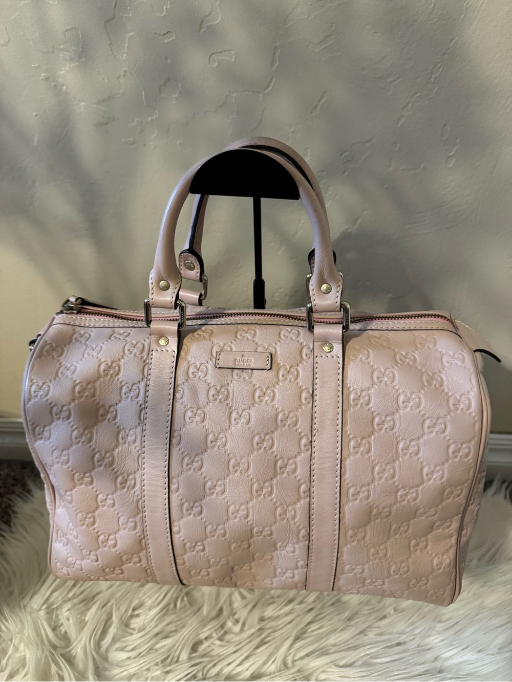 Gucci Pink Embossed GG Satchel